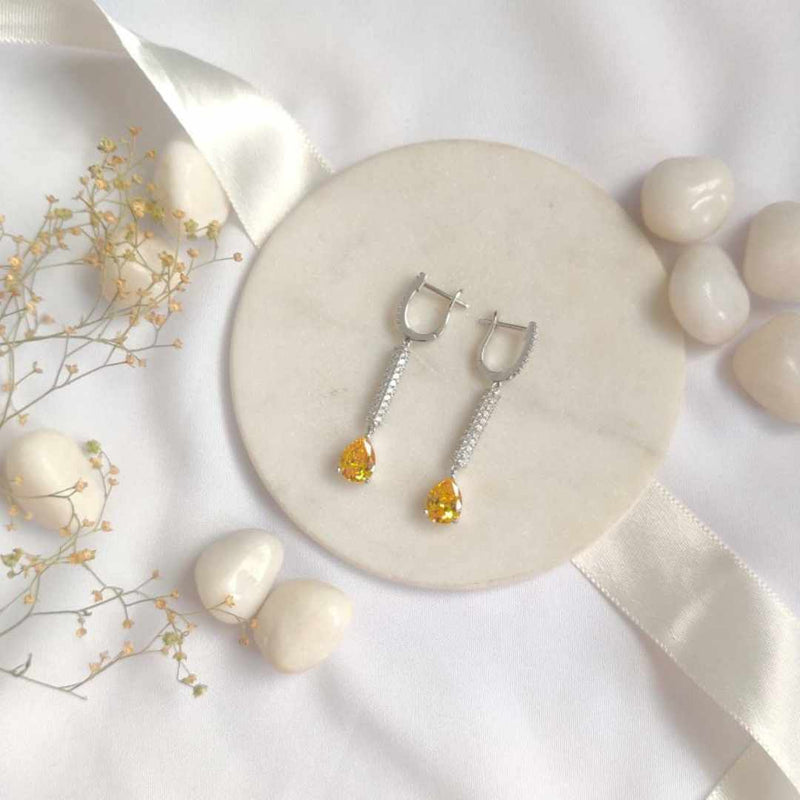 Amber Silver Dangler