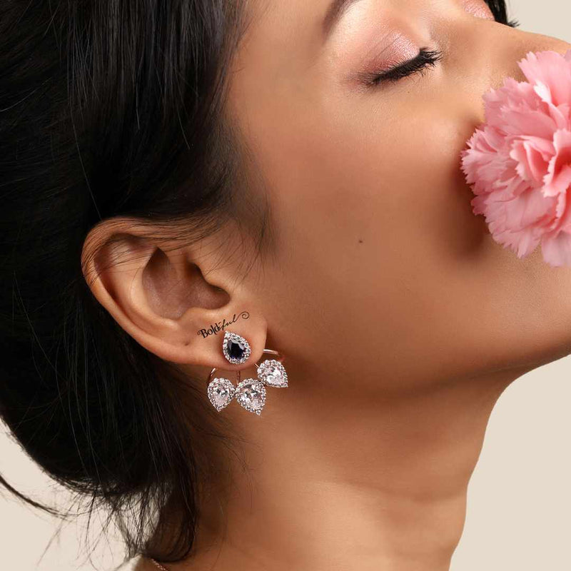 Pétale Silver Ear Jackets