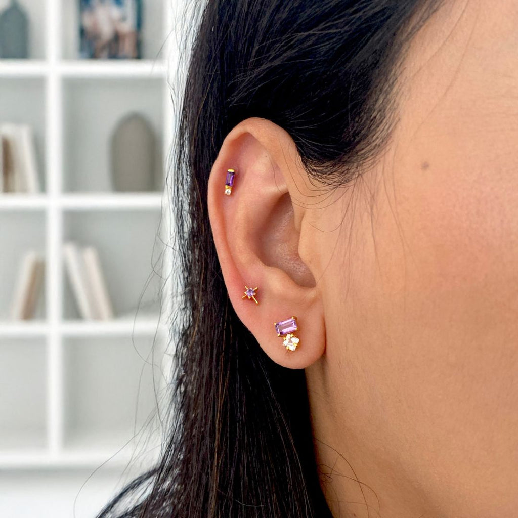Exclamation Silver Helix Earstuds
