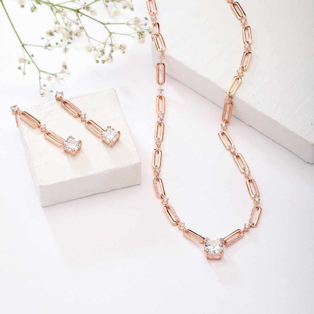 Fervent Asscher Cut Link Necklace