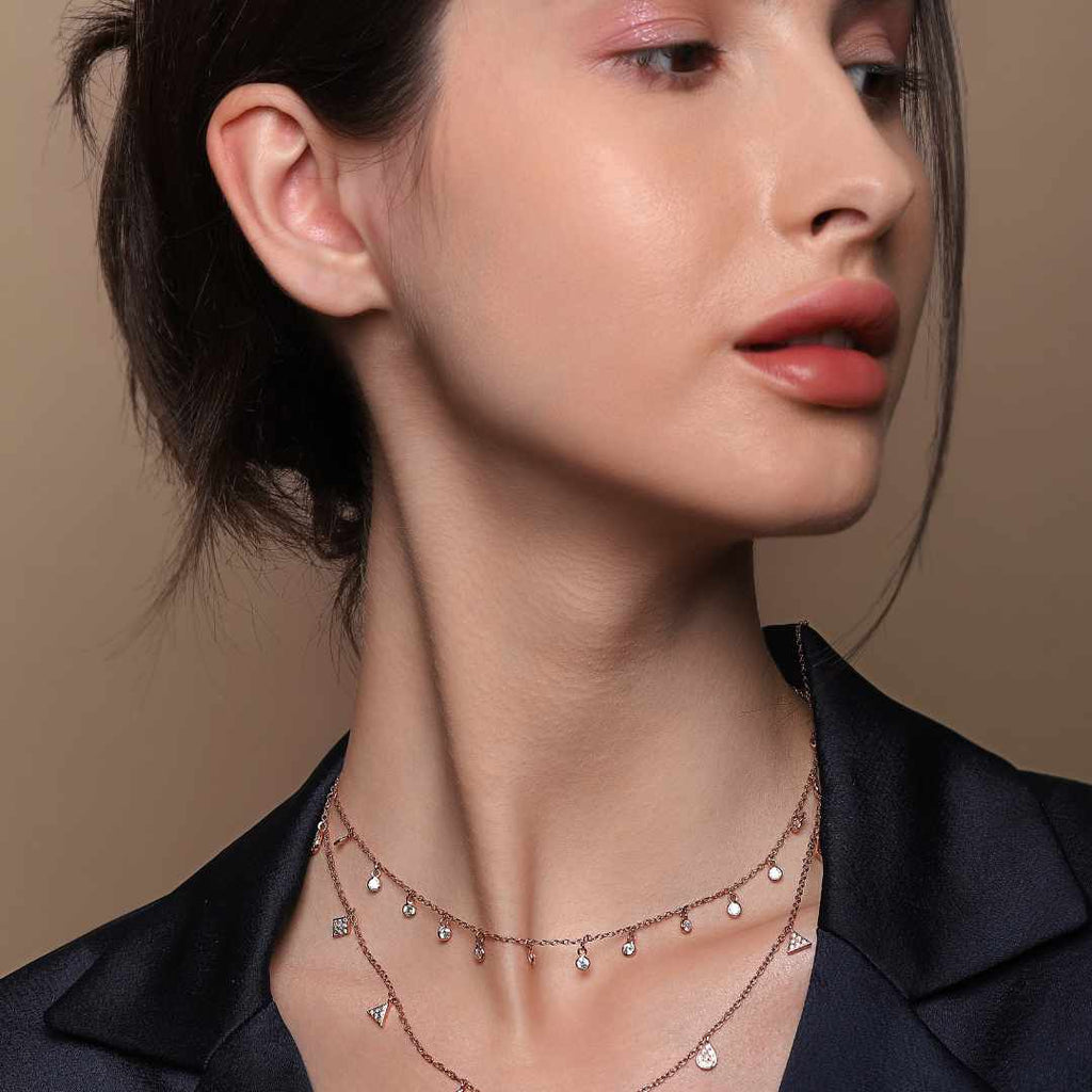 Droplet Charm Silver Necklace
