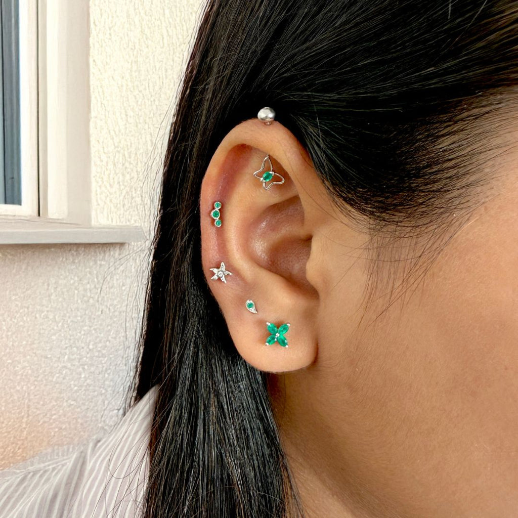 Butterfly Drop Helix Earrings