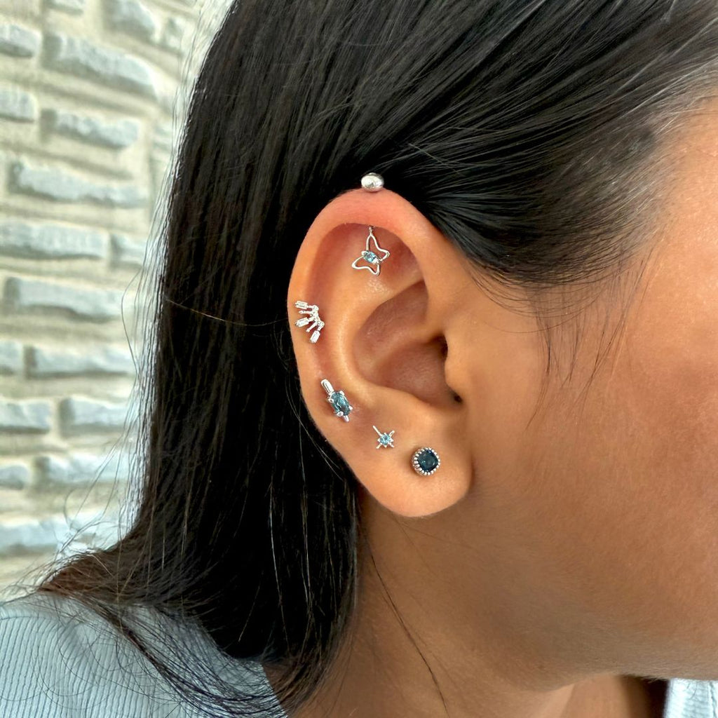 Butterfly Drop Helix Earrings