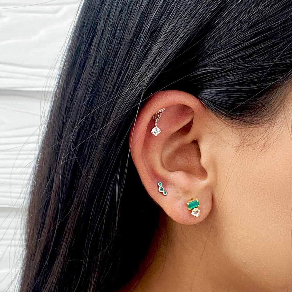 Bitsy Helix Silver Studs