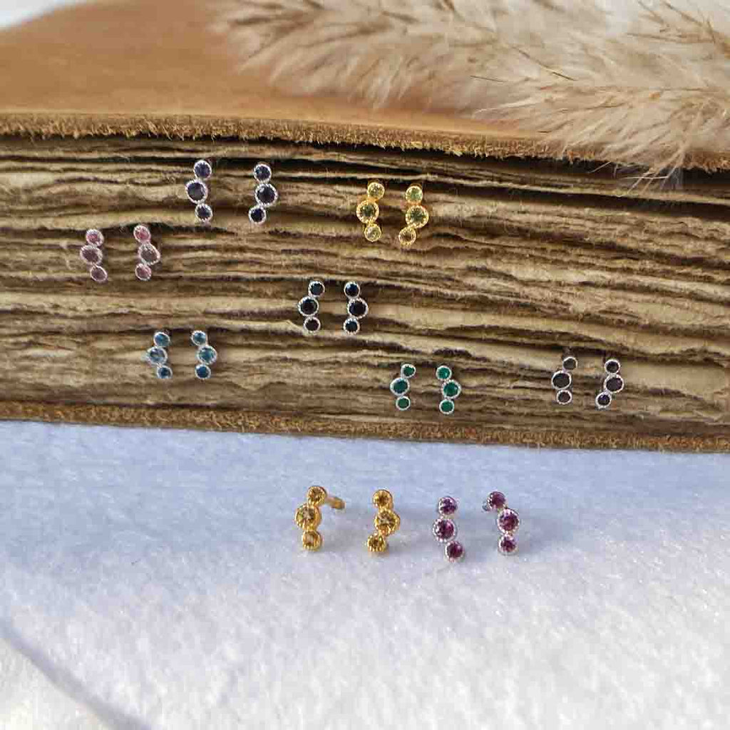 Bubbles Silver Helix Studs