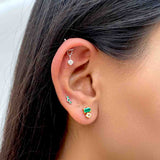Bubbles Silver Helix Studs