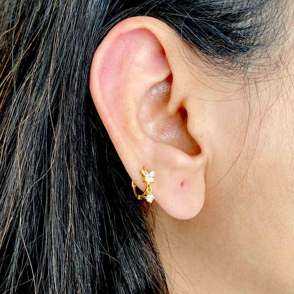 Butterfly Silver Hoops