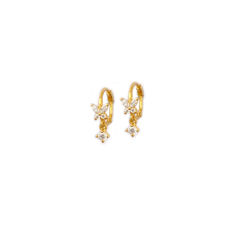 Butterfly Silver Hoops