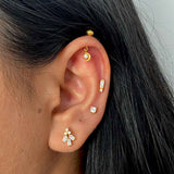 Crescent Moon Drop Helix Earrings