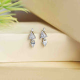 Double Triangle Silver Earrings