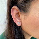 Elongated Baguette Silver Studs
