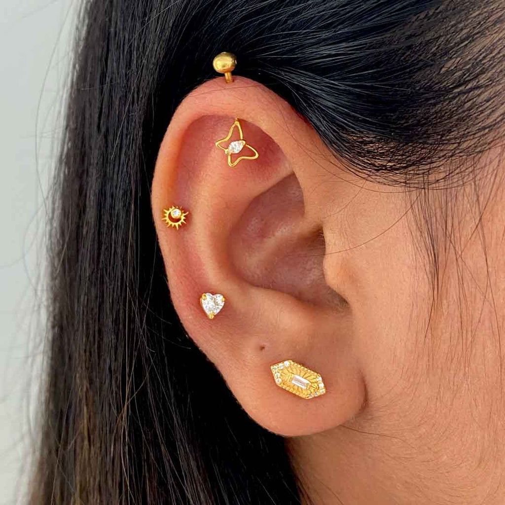 Butterfly Drop Helix Earrings