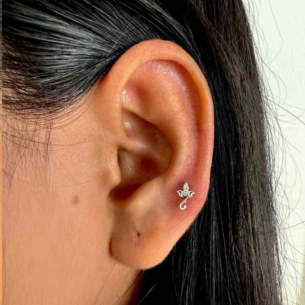 Ganesha Silver Earstuds