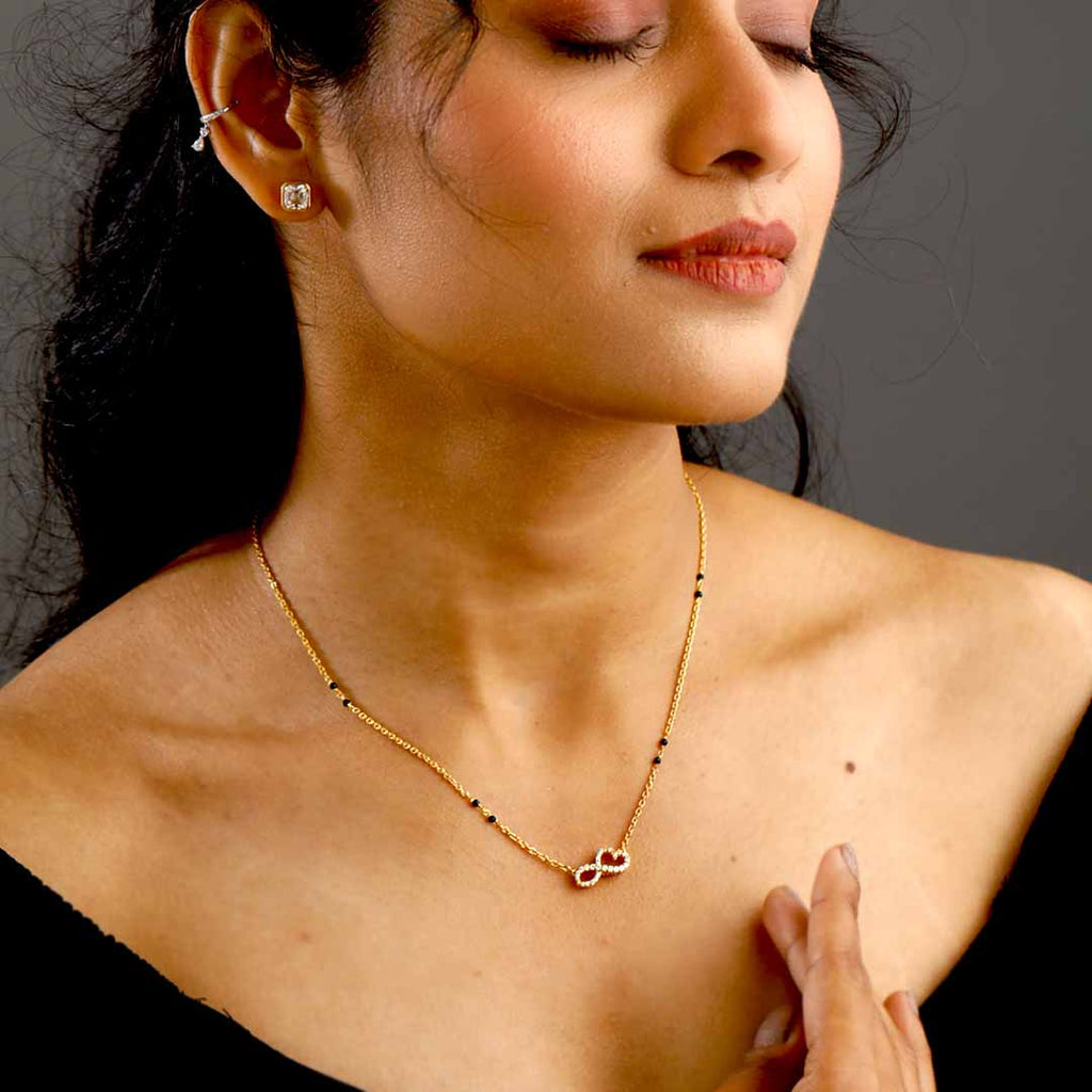 Heart Infinity Silver Mangalsutra