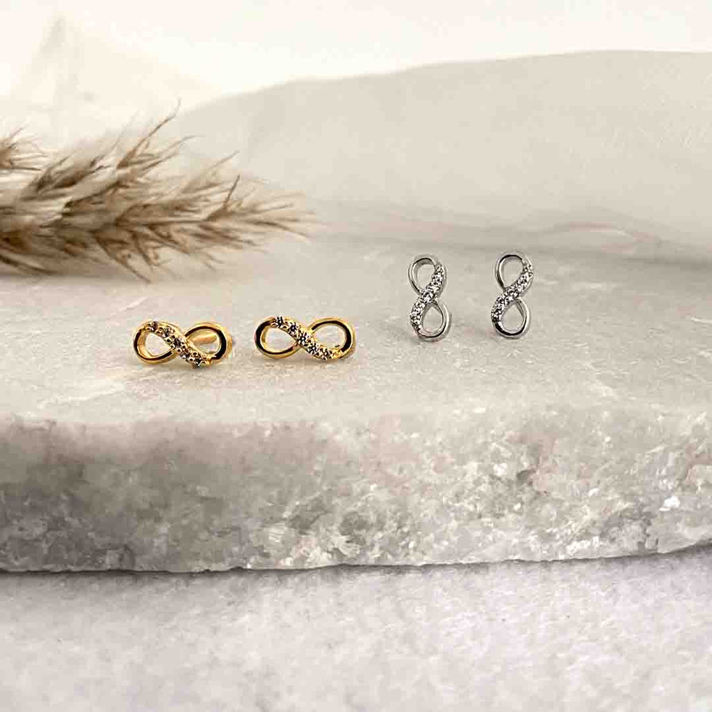 Infinity Helix Silver Earstuds