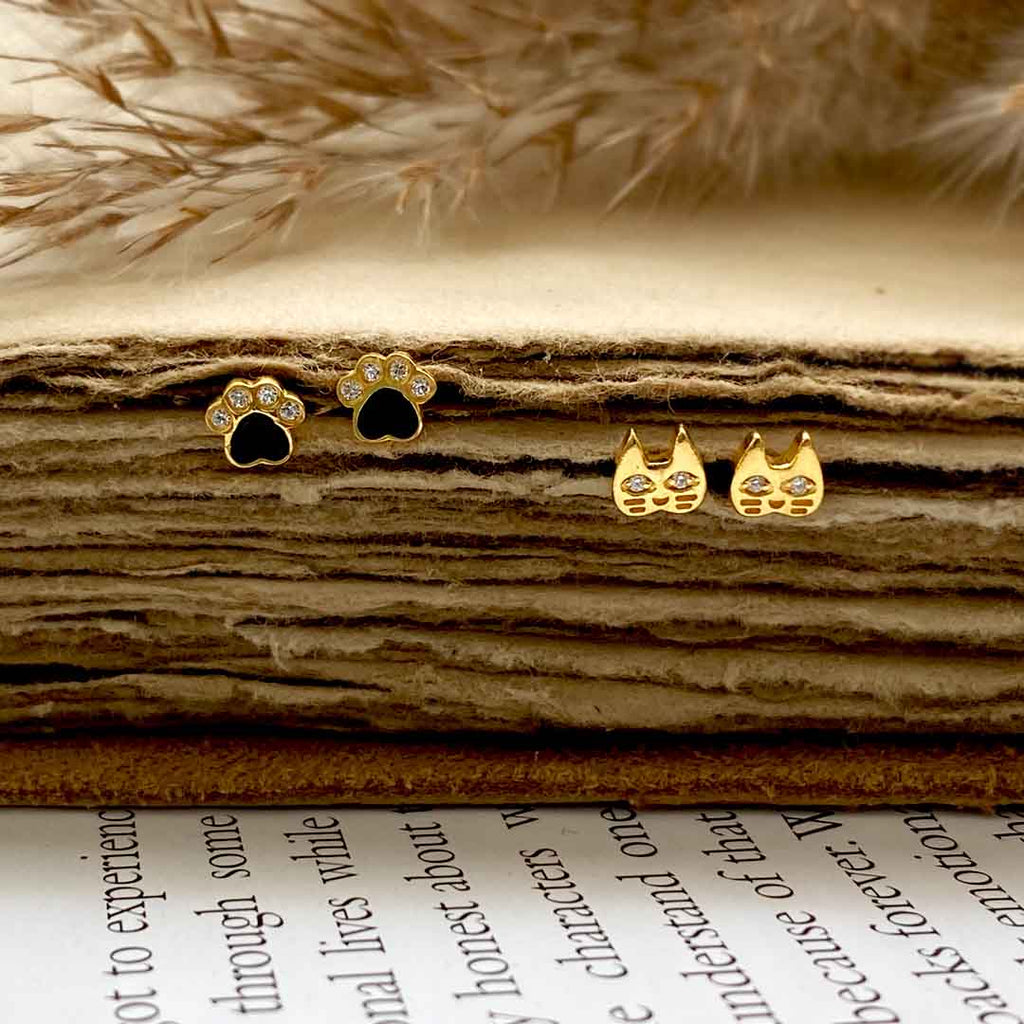 Kitty Paw Silver Earstuds
