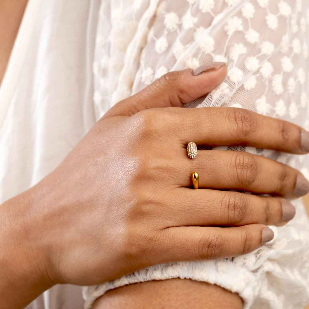 Minimal Open Pave Ring