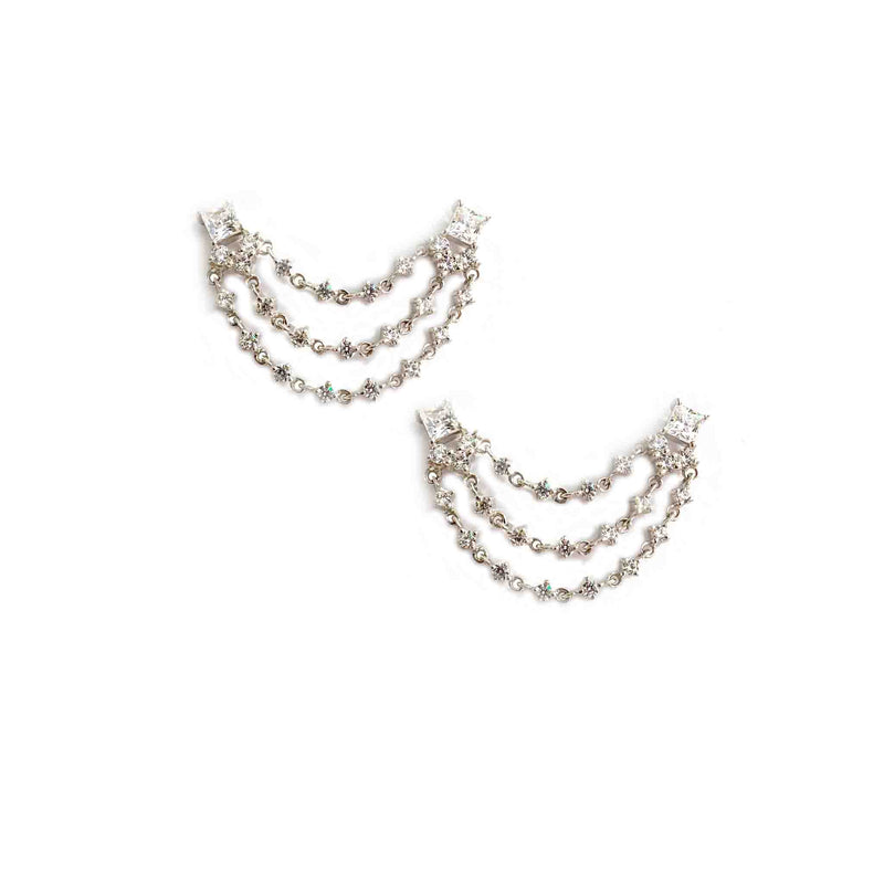 Opulent Statement Silver Earrings - Boldiful Opulent Statement Silver Earrings - Boldiful