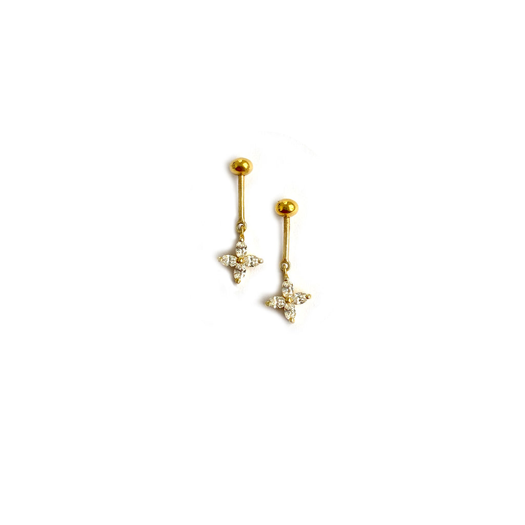 Quad Petal Drop Helix Earrings