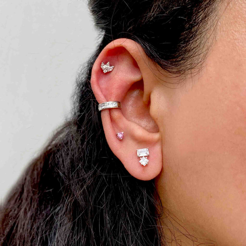 Tiny Heart Moissanite Studs - Boldiful