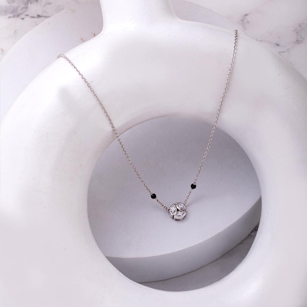 Trio Leaf Silver Mangalsutra