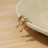 Trio Silver Half Hoop Earrings