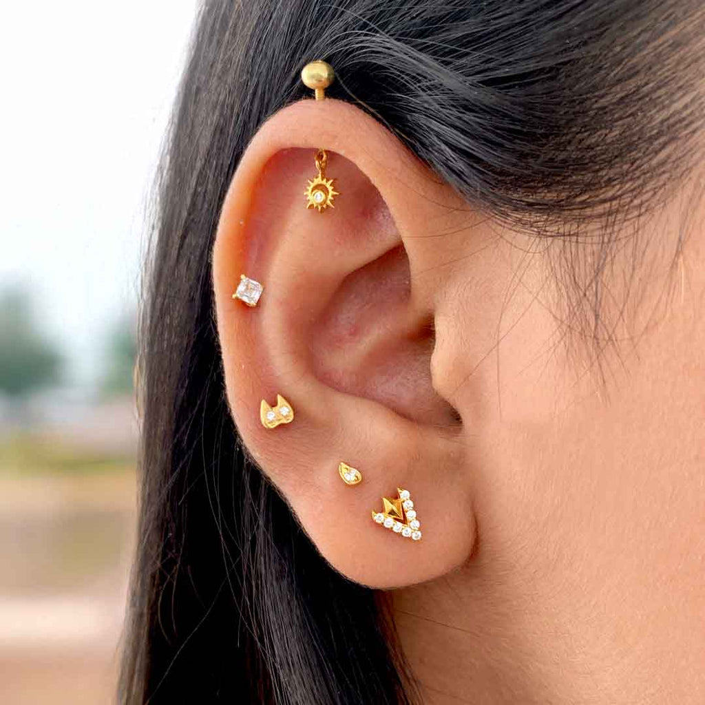 Vertex Silver Earstuds