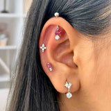 Exclamation Silver Helix Earstuds