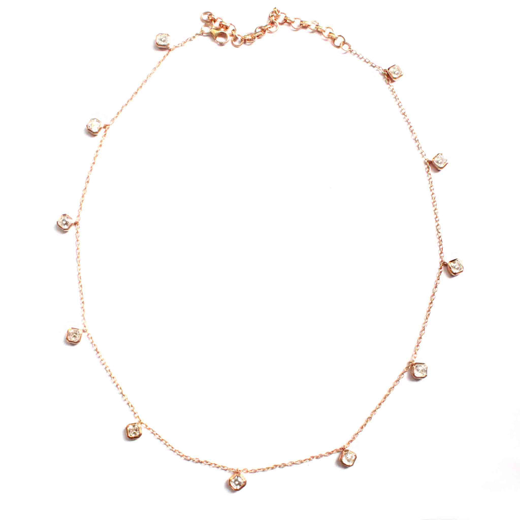 Airy Asscher Cut Zirconia Silver Necklace - Boldiful