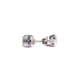 Argent asscher cut silver Earstuds-Boldiful