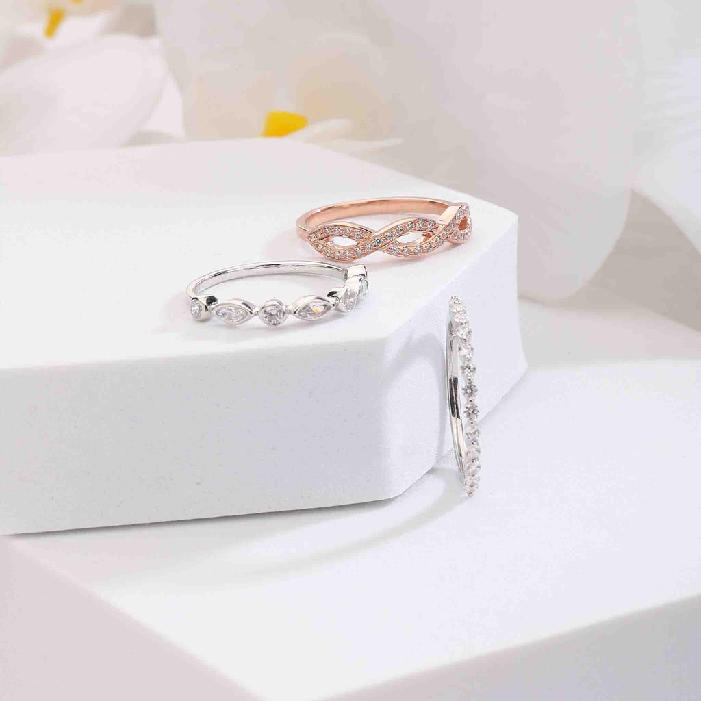 Avid Stackable Silver Bands- Boldiful