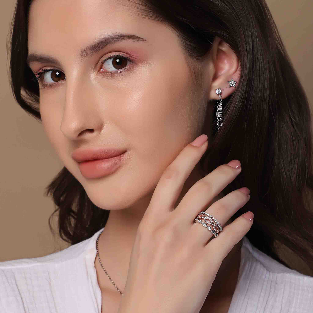 Avid Stackable Silver Bands- Boldiful