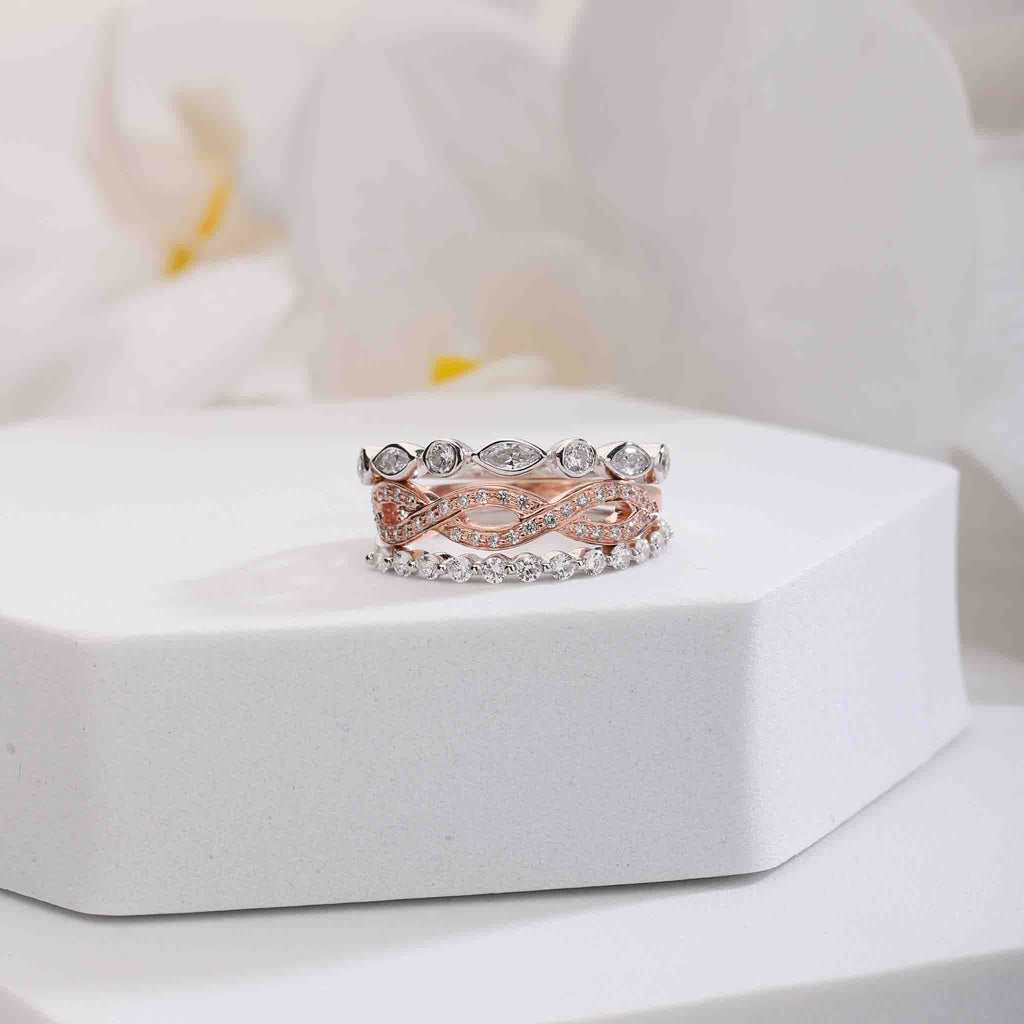 Avid Stackable Silver Bands- Boldiful