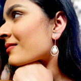 Baroque Pearl Silver Danglers - Boldiful