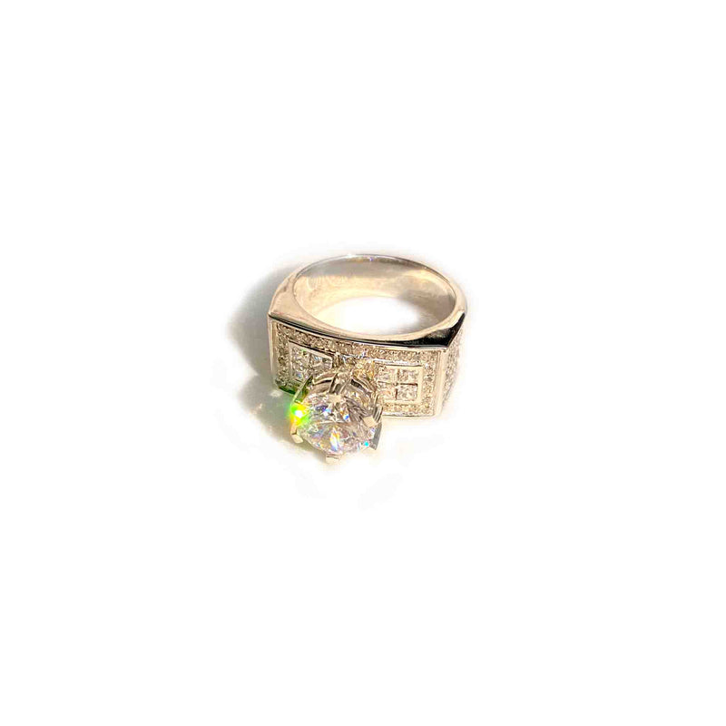 Beatific Solitaire Silver Ring - Boldiful