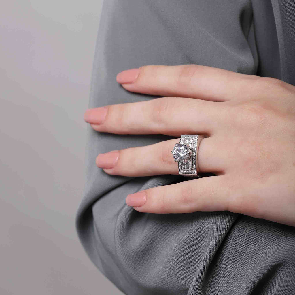 Beatific Solitaire Silver Ring - Boldiful