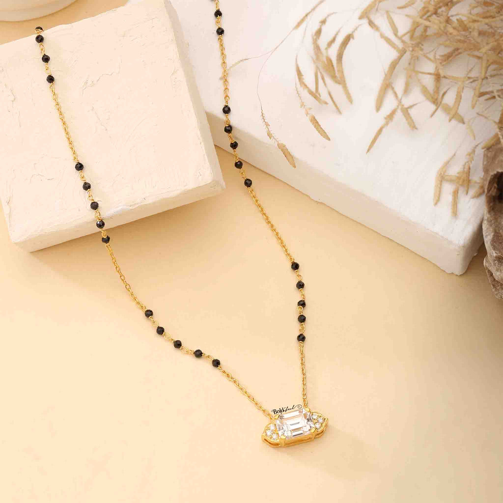Belle Moissanite Gold Mangalsutra - Boldiful