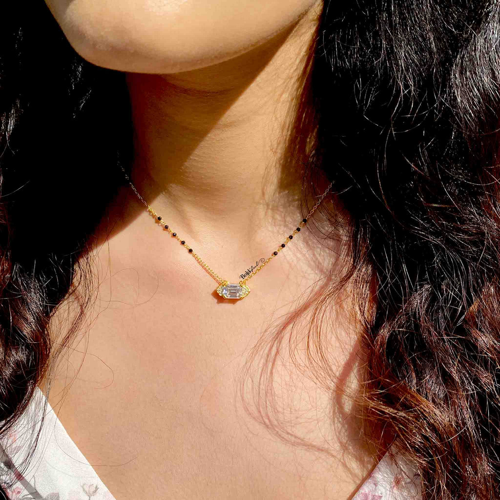 Belle Moissanite Gold Mangalsutra - Boldiful