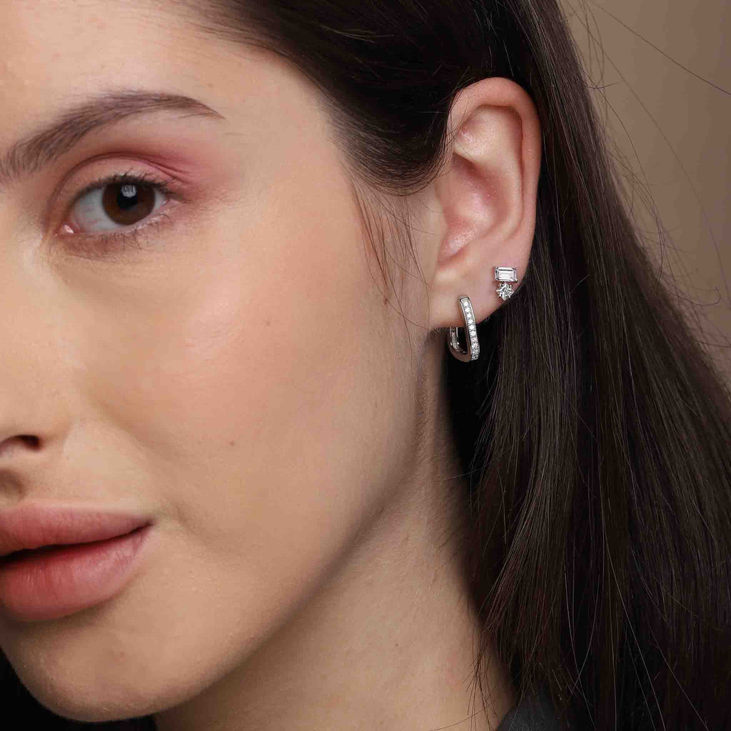 Bitsy Helix Silver Studs - Boldiful