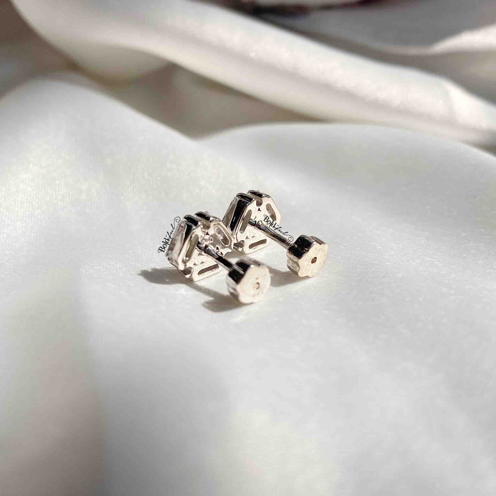 Bitsy Helix Silver Studs - Boldiful