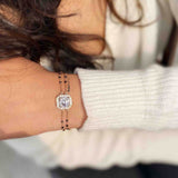 Blaze Asscher cut Mangalsutra Bracelet - Boldiful