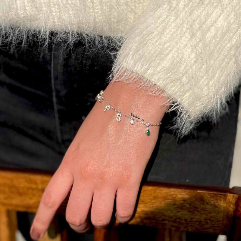 Breezy Initials Charm Bracelet - Boldiful