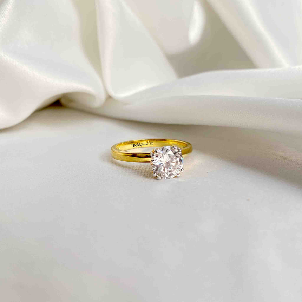 Brilliant Cut Moissanite Solitaire Ring - Boldiful