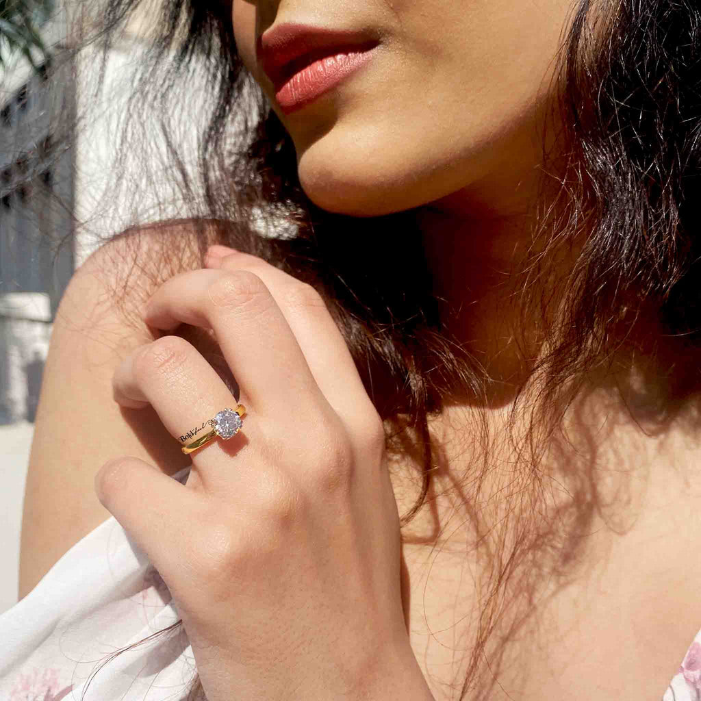 Brilliant Cut Moissanite Solitaire Ring - Boldiful