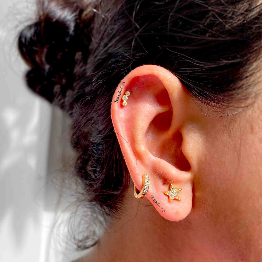 Bubbles Silver Helix Studs - Boldiful