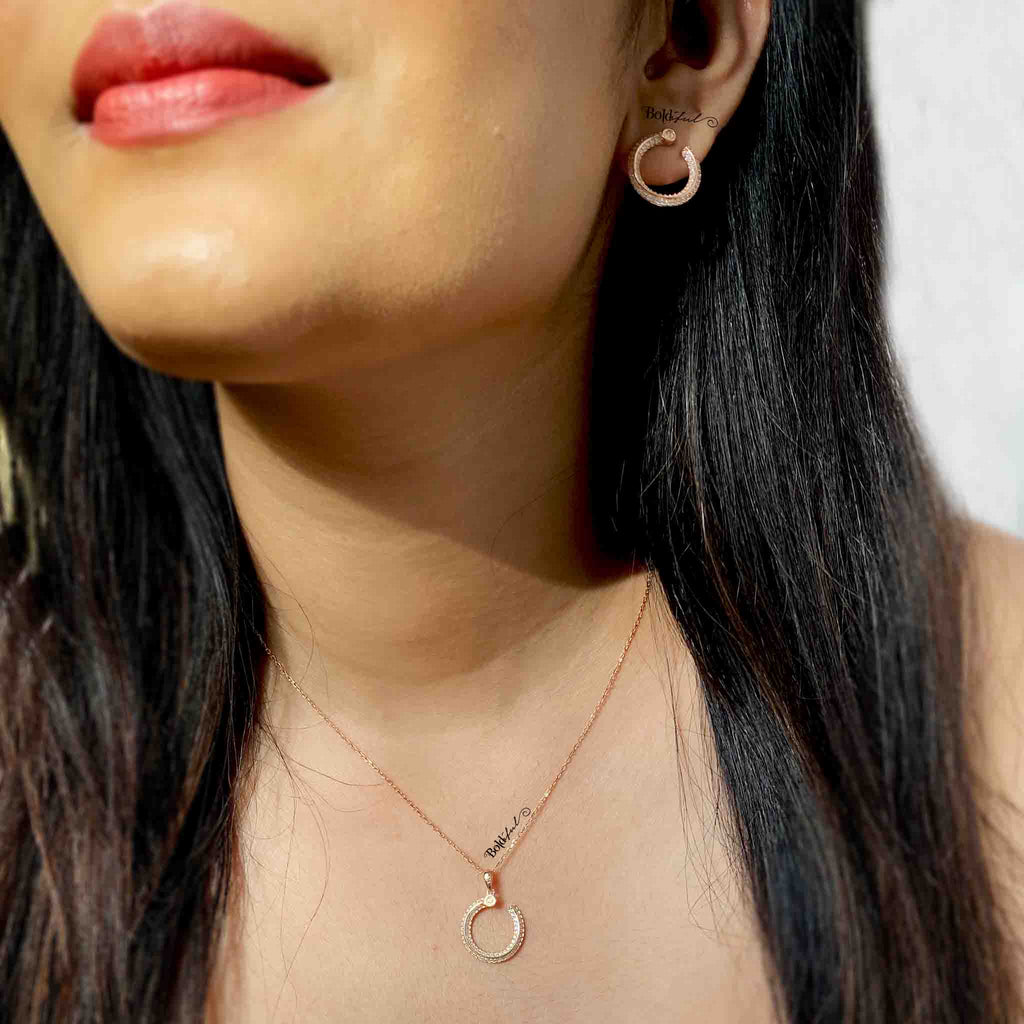 Circlet Silver Pendant Set - Boldiful