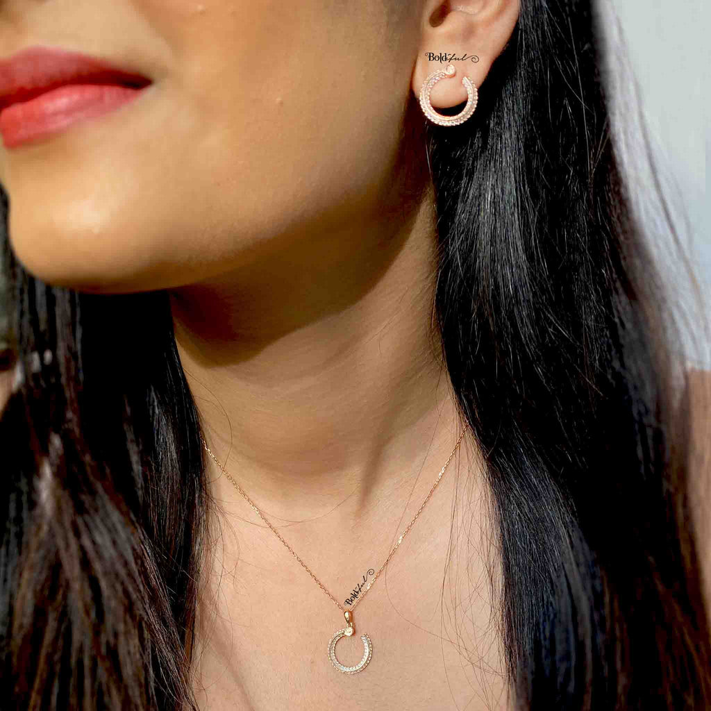 Circlet Silver Pendant Set - Boldiful