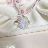 Clarion Moonstone Silver Ring - Boldiful