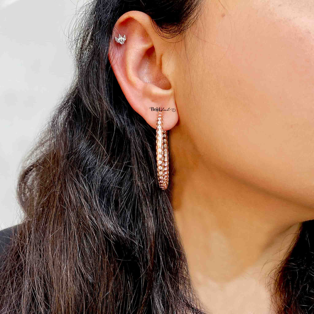 Classic CZ Silver Hoops -  Boldiful