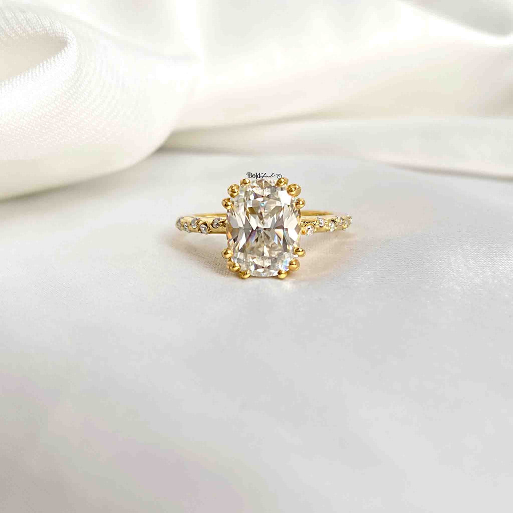 Classic Cushion Cut Gold Ring - Boldiful